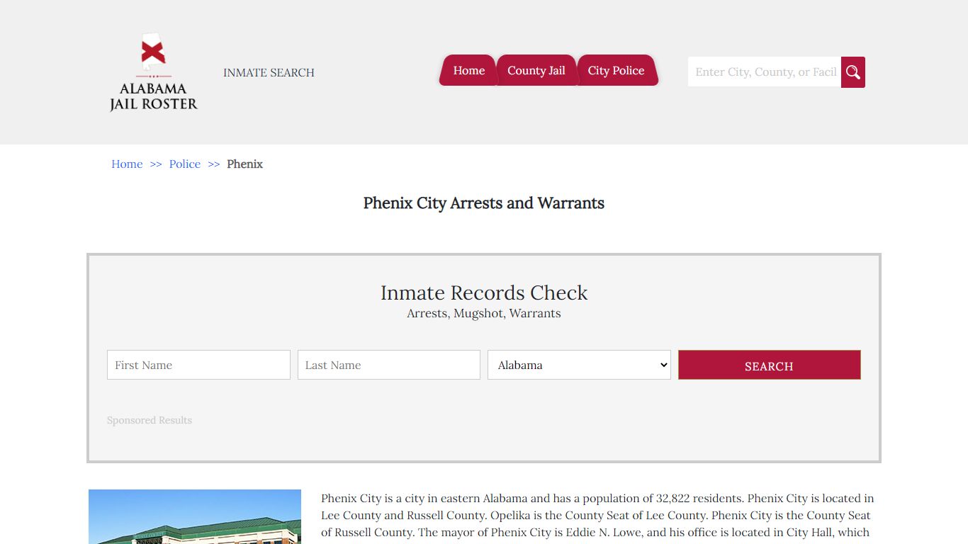 Phenix City Arrests and Warrants | Alabama Jail Inmate Search